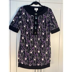 Milly of New York Dress Size 6 Abstract Print Cocktail Dress Button Front USA